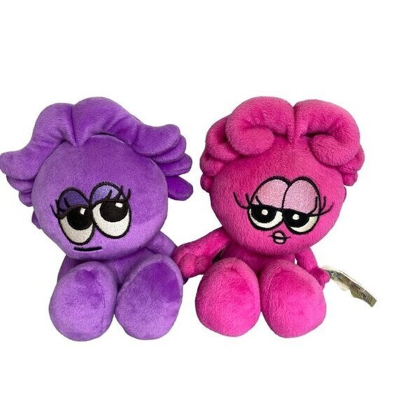 Vintage 2001 Got Kooties Plush Stuffed Animals Fineline Pink‎ & Purple 12" - Picture 1 of 5